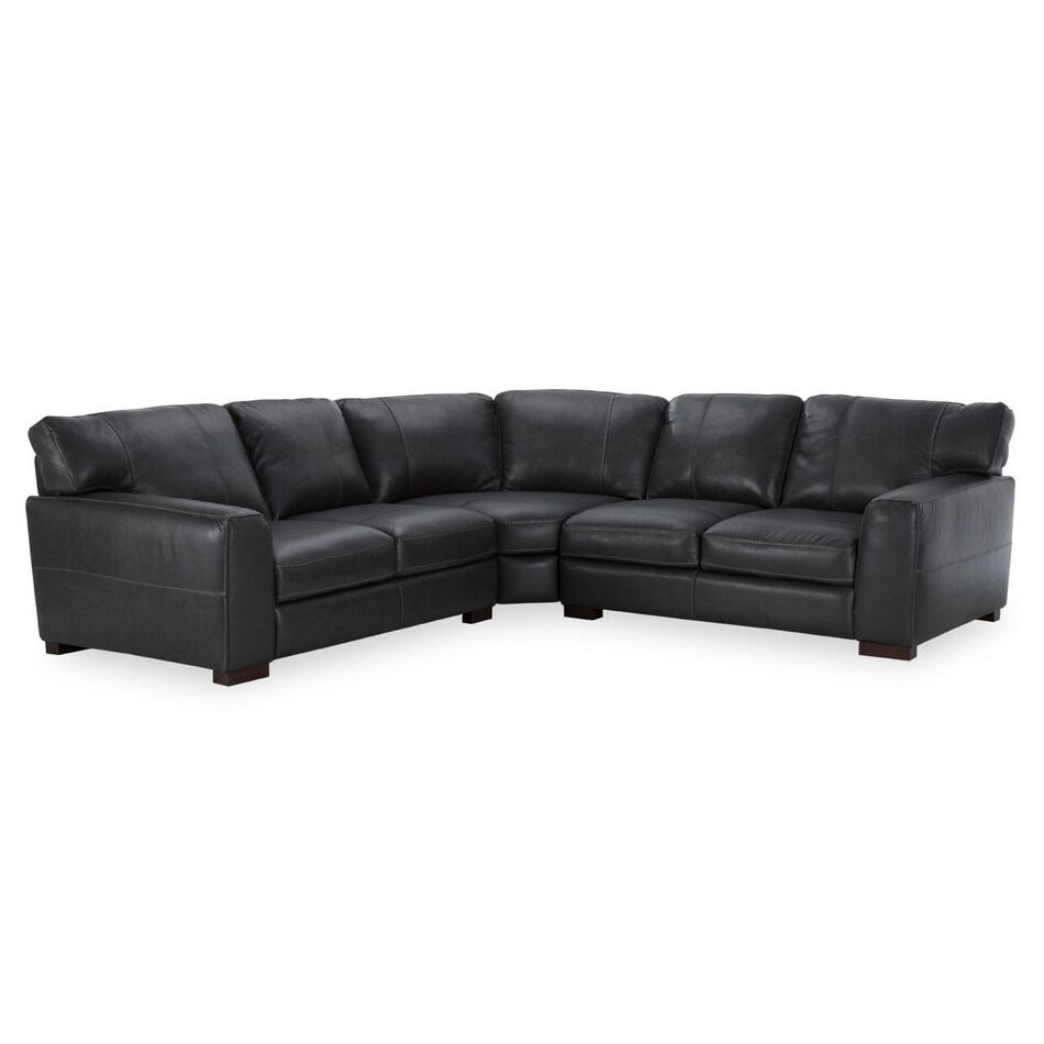 caruso slate leather sectional sse  