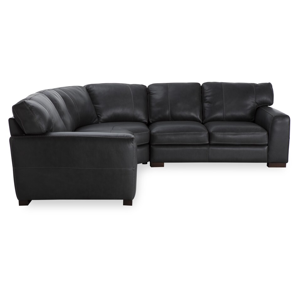 caruso slate leather sectional sse  