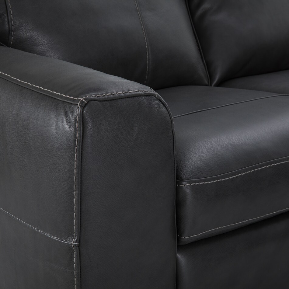 caruso slate leather sectional sse  