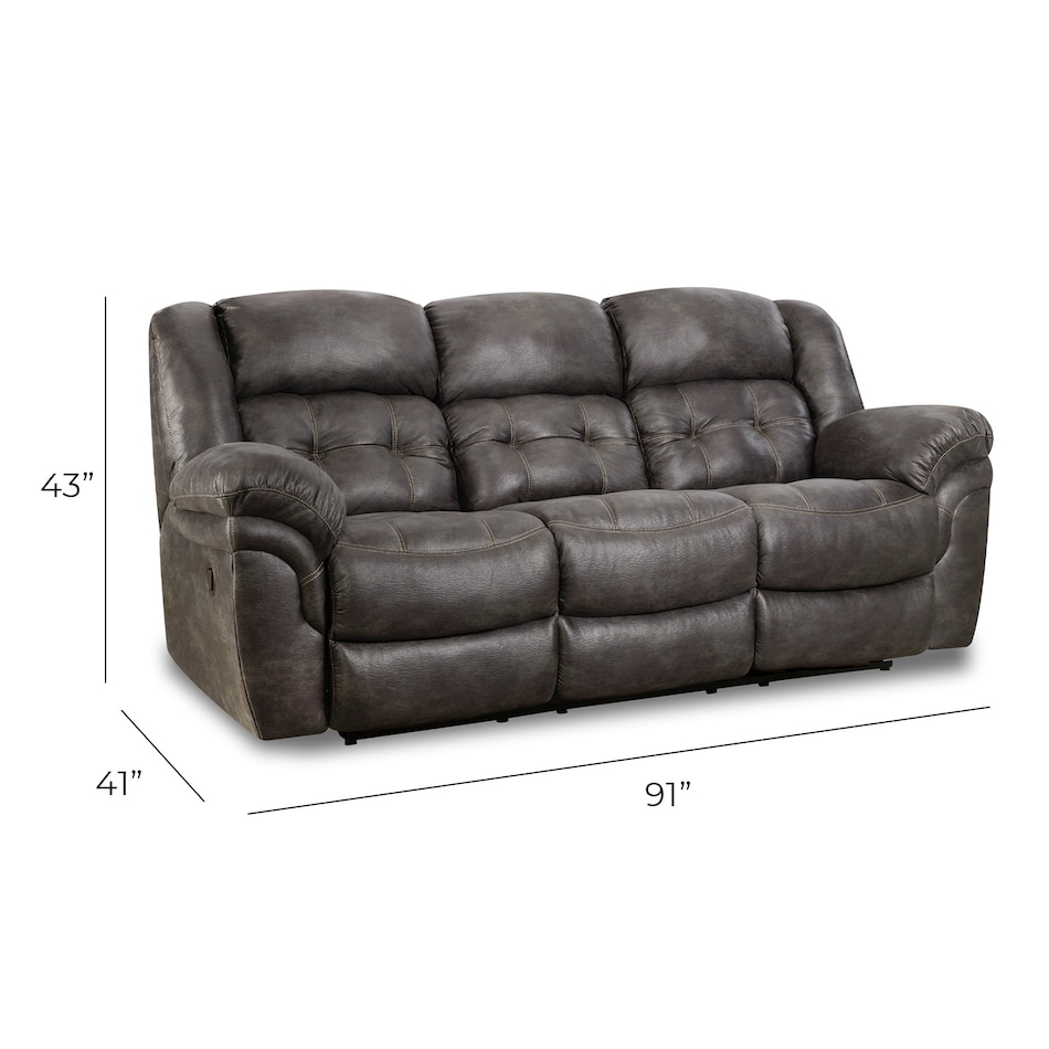 charcoal sectional w recliner   