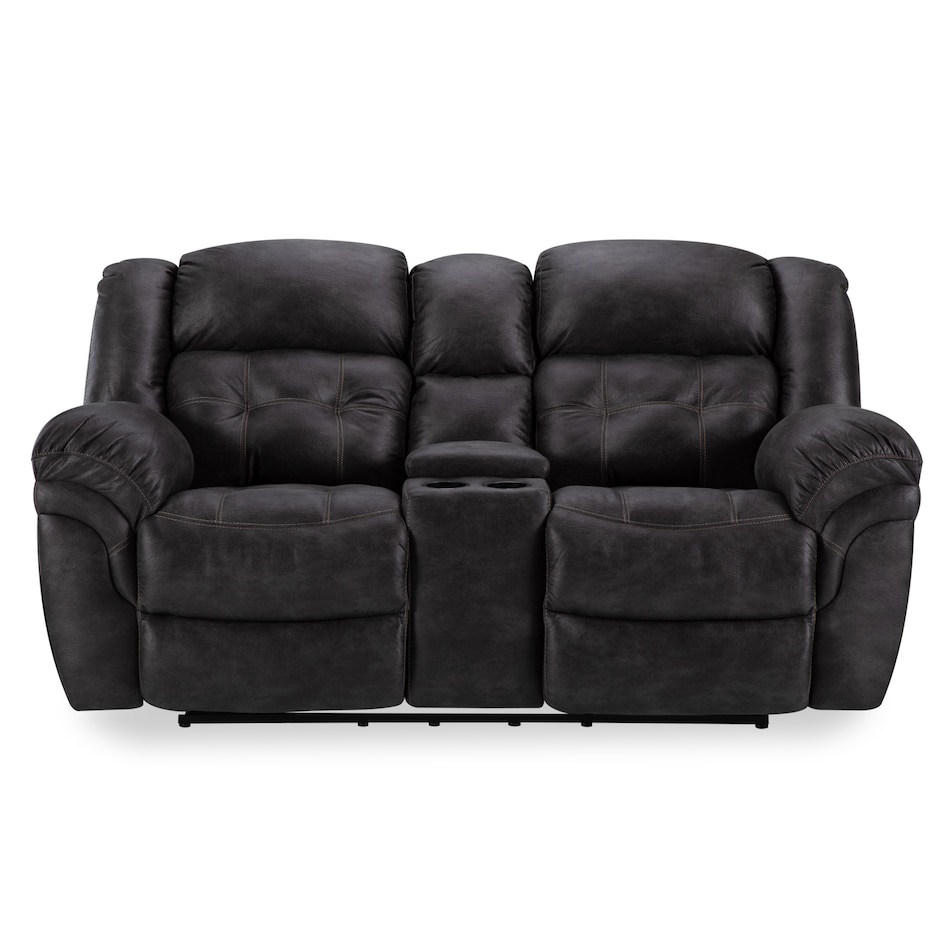 charcoal sectional w recliner   