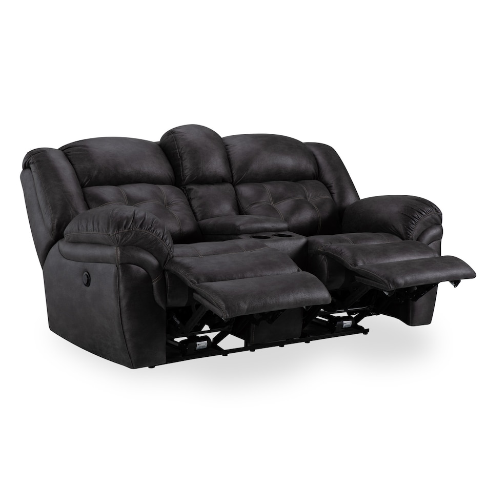 charcoal sectional w recliner   