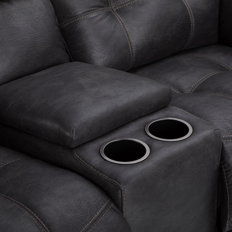 charcoal sectional w recliner   