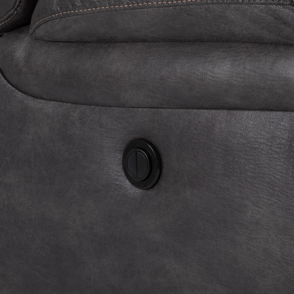 charcoal sectional w recliner   