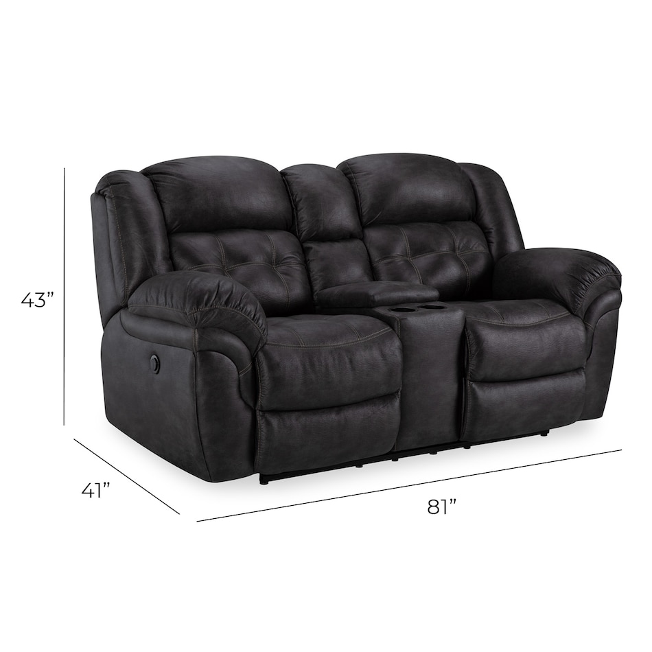 charcoal sectional w recliner   