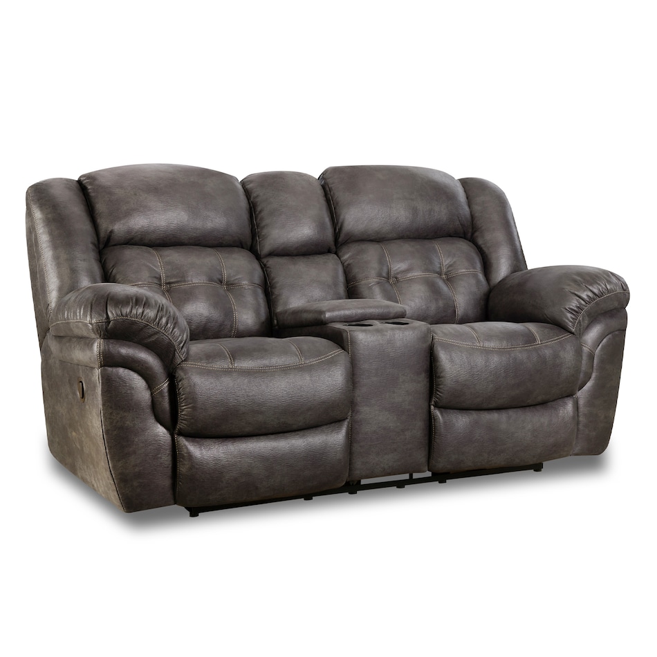 charcoal sectional w recliner   