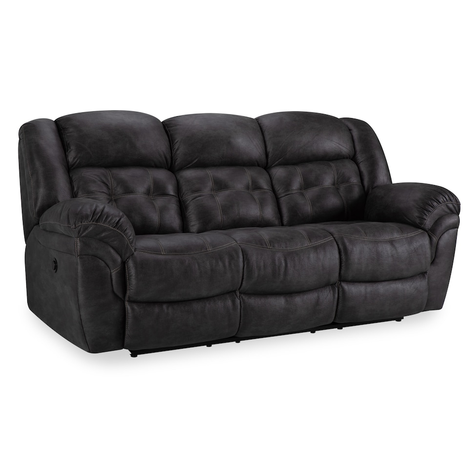 charcoal sectional w recliner   
