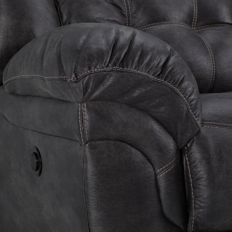 charcoal sectional w recliner   