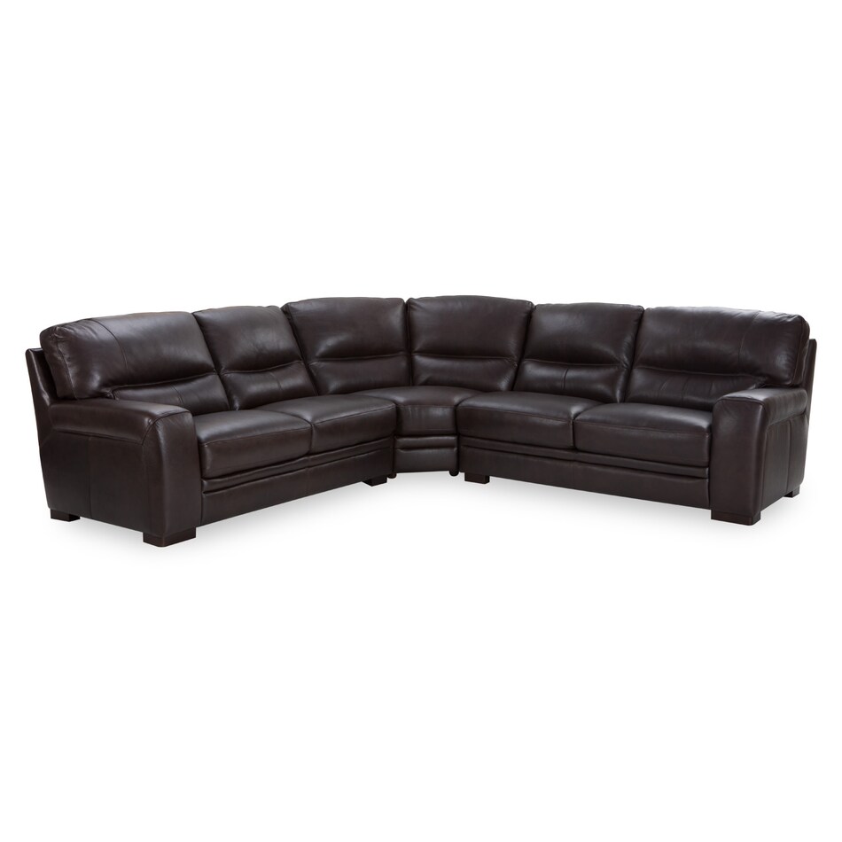 cheerio brown leather sectional vp  