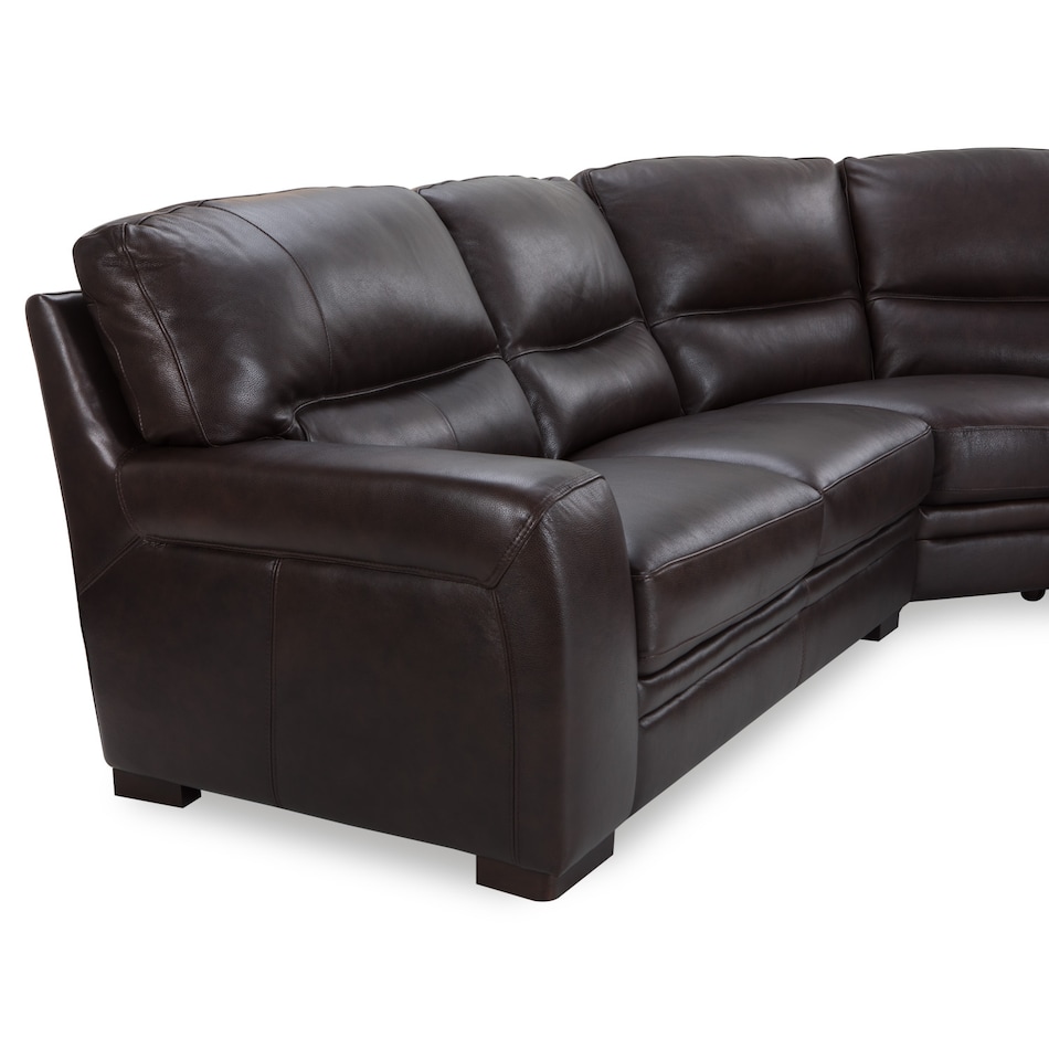 cheerio brown leather sectional vp  