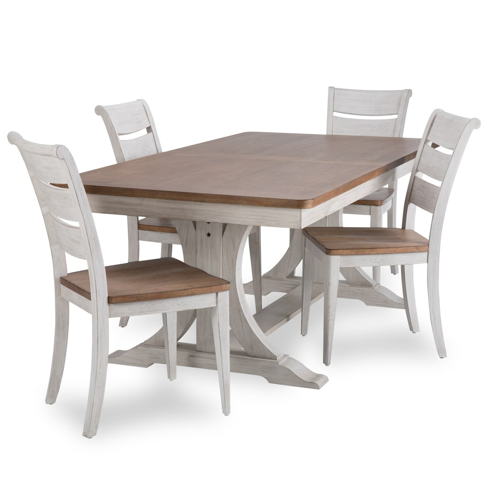 chestnut antique white country formal dining room lpc  