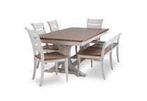 chestnut antique white country formal dining room lpc  