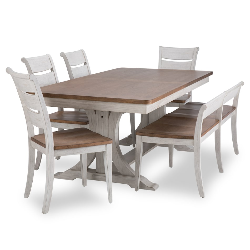 chestnut antique white country formal dining room lpc  