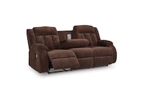 chocolate casual transitional recl sofa   