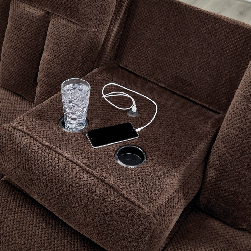 chocolate casual transitional recl sofa   