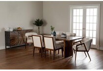 cognac washed q fabric solid wood dining   
