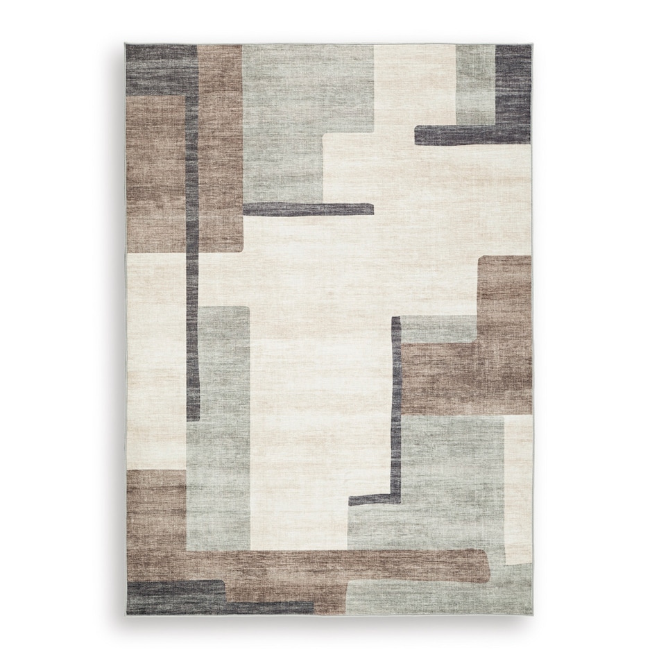 cream brown gray area rug   