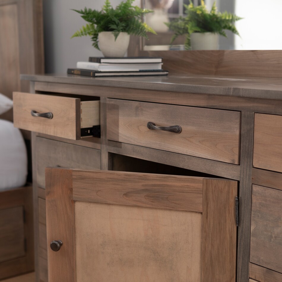 d light brown dresser   