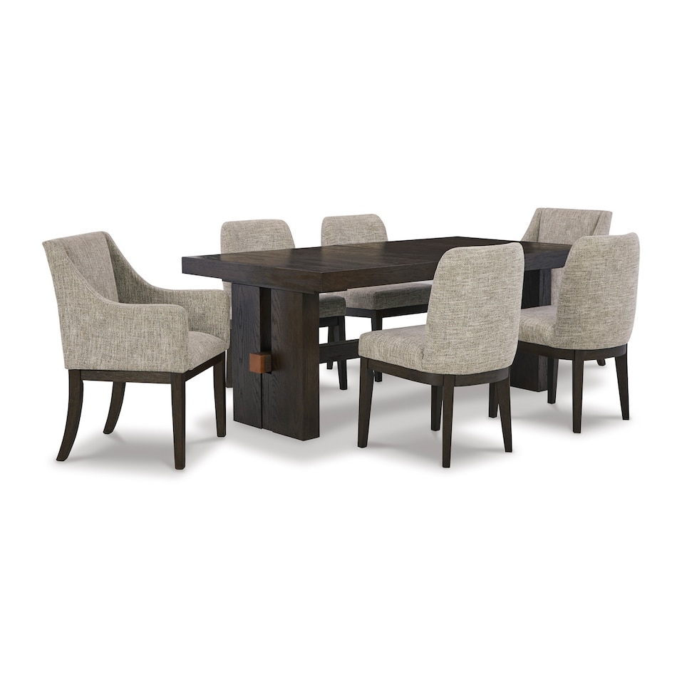 dark brown contemporary formal dining room apc  