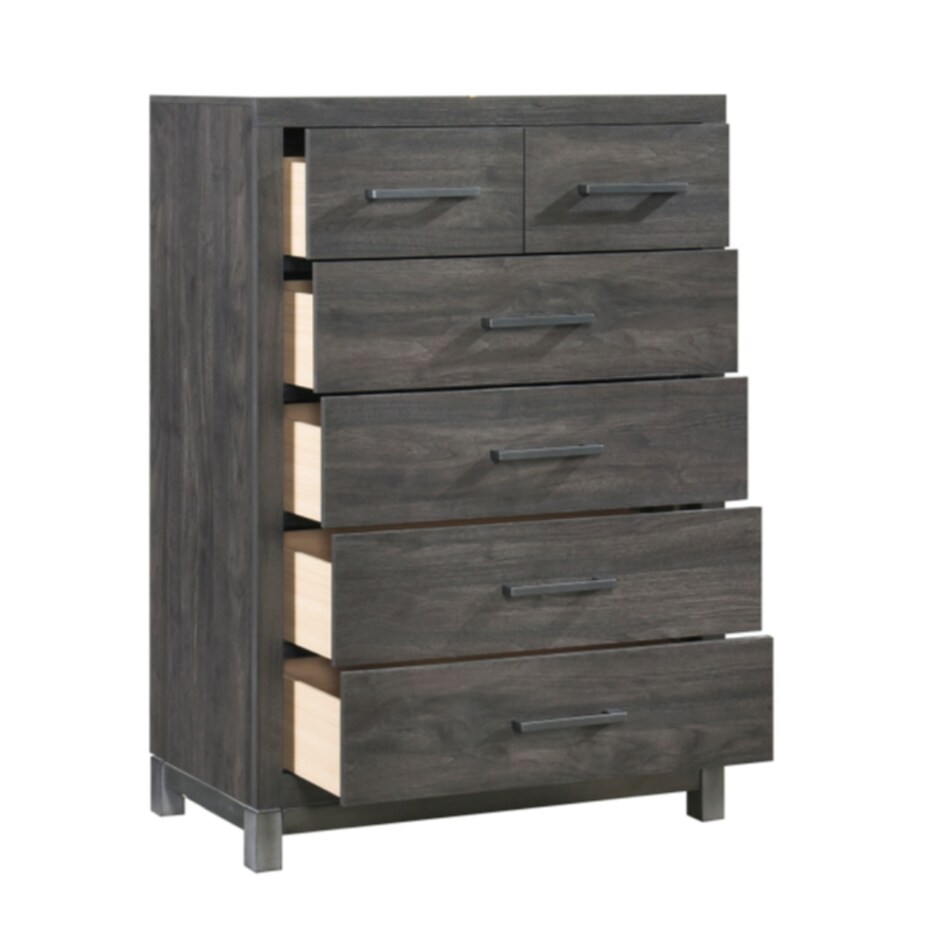 dark gray contemporary bedroom   