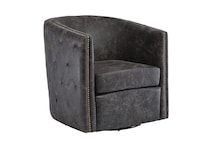 distressed black stationary chair   