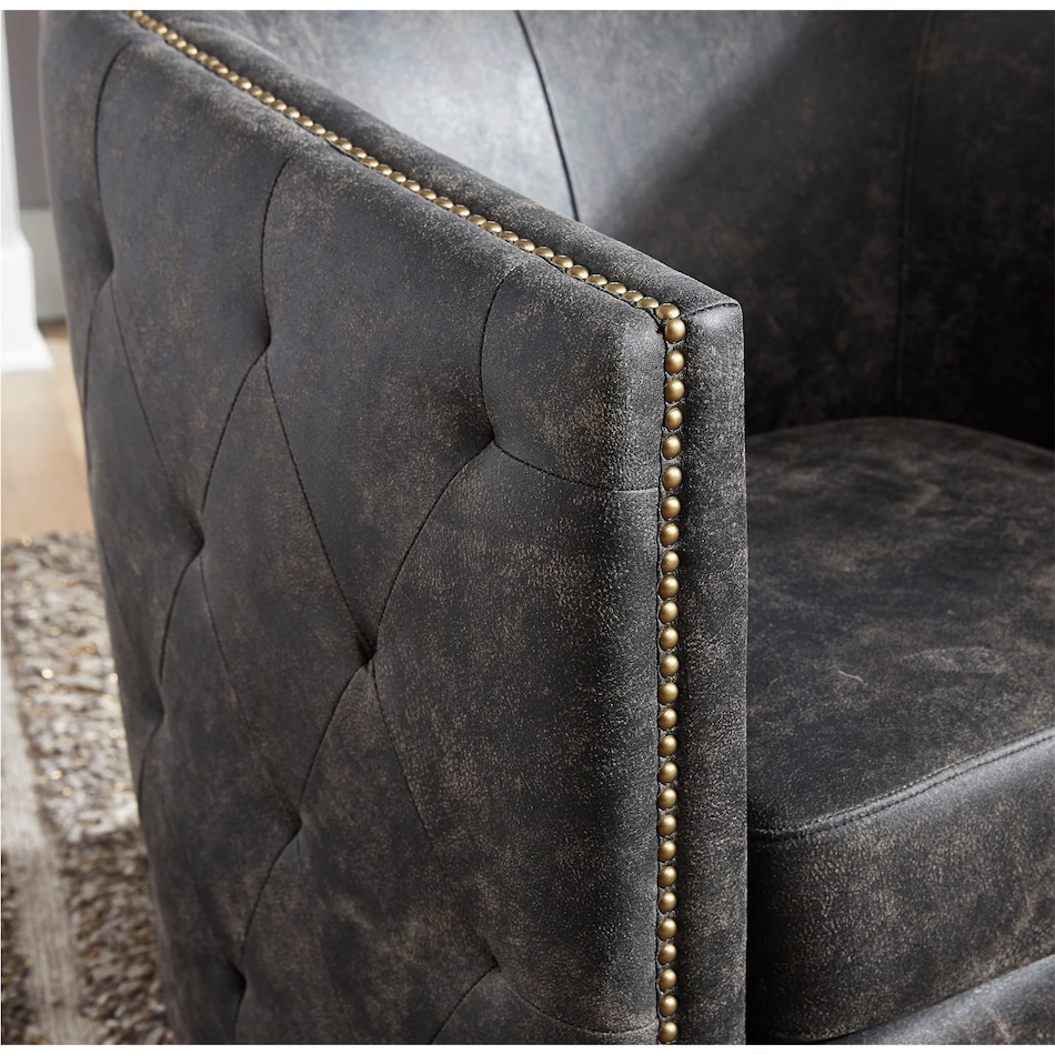 distressed black stationary chair   