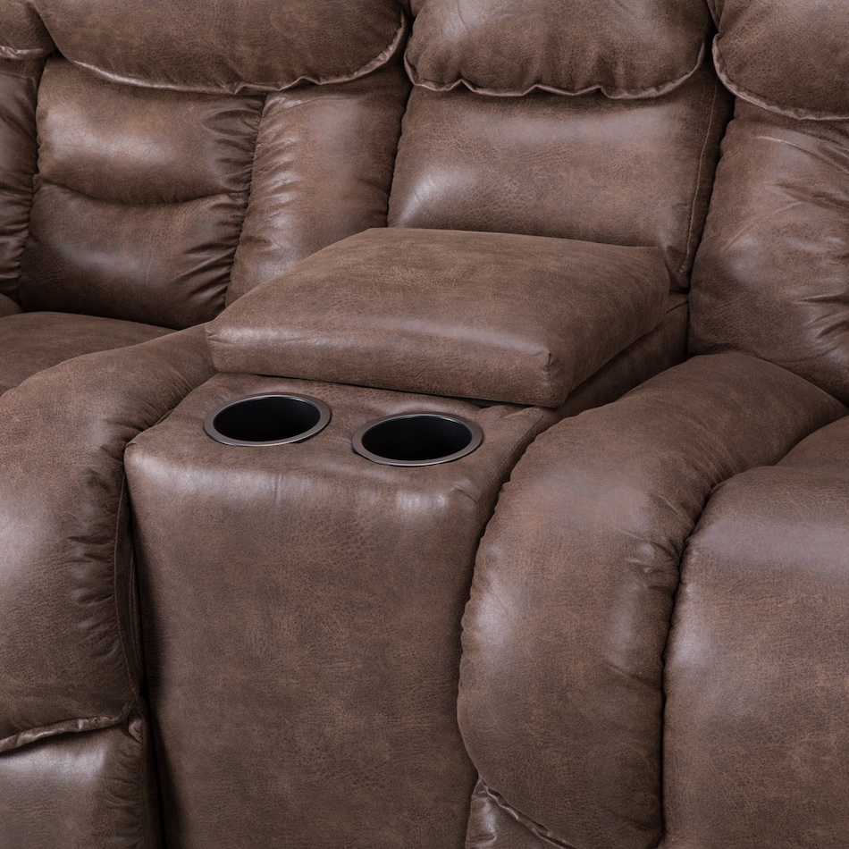 dixie mocha casual transitional recl sofa   