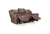 dixie mocha casual transitional recl sofa   