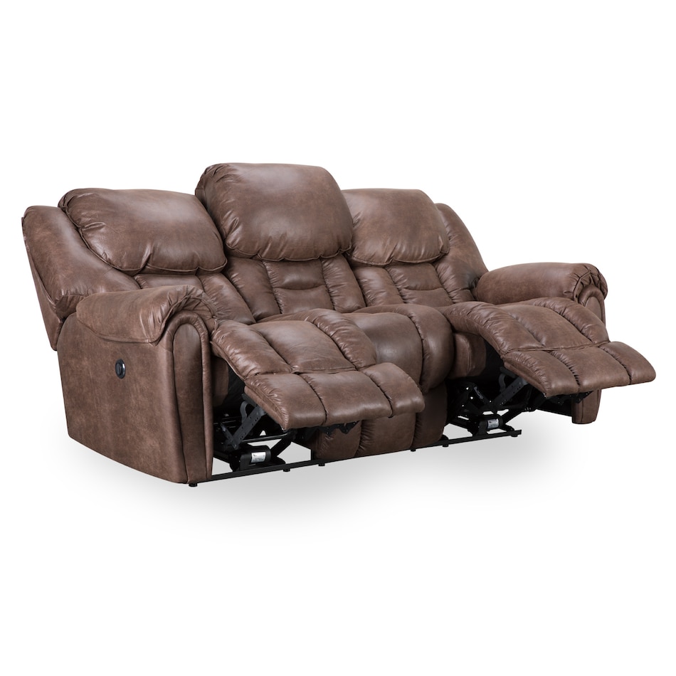 dixie mocha casual transitional recl sofa   