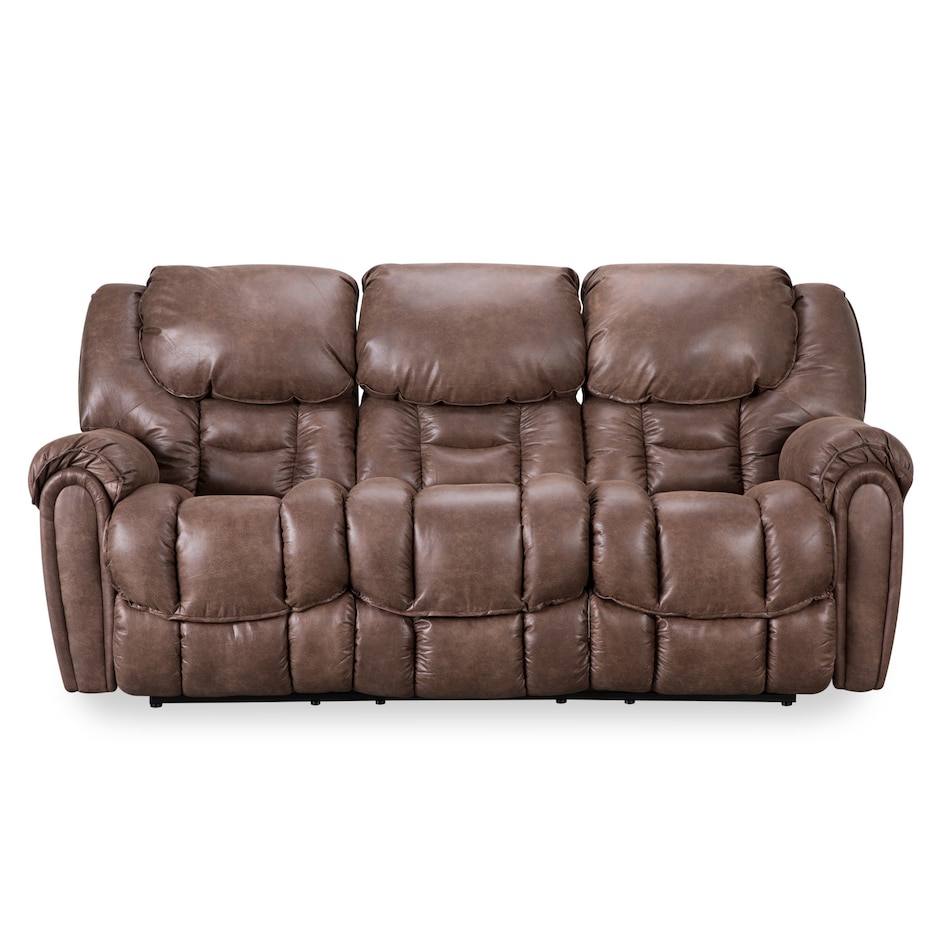 dixie mocha casual transitional recl sofa   