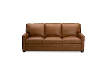 dorn caramel hps   g wood leg leathermatch sofa   