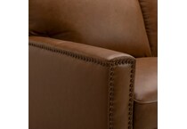 dorn caramel hps   g wood leg leathermatch sofa   