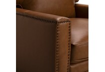 dorn caramel hps   g wood leg leathermatch sofa   