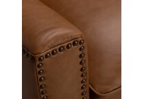 dorn caramel hps   g wood leg leathermatch sofa   