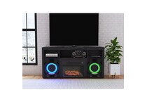 e black fireplace mantel console   