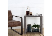 f gunmetal end table   
