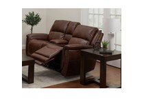 f dark brown fabric loveseat   