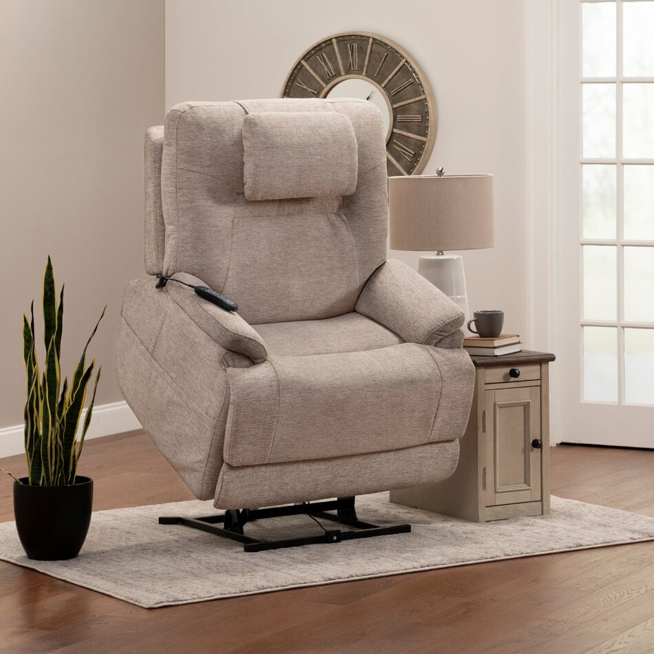 f gray fab recliner   
