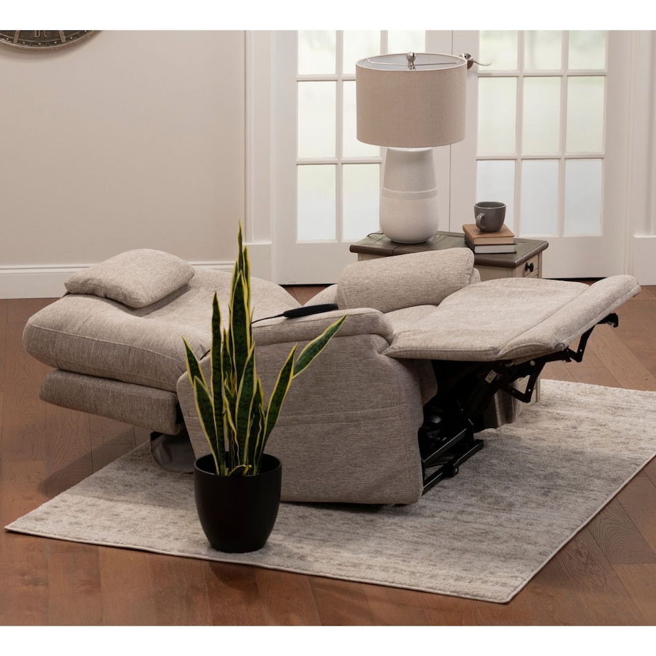 f gray fab recliner   