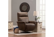 f brown fabric recliner   
