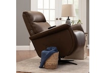 f brown fabric recliner   
