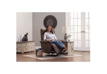 f brown fabric recliner   