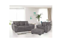 f gray fabric ottoman   