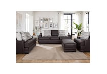 f brown fabric ottoman   