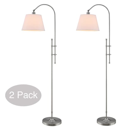 S/2 Brushed Nickel Floor Lamps