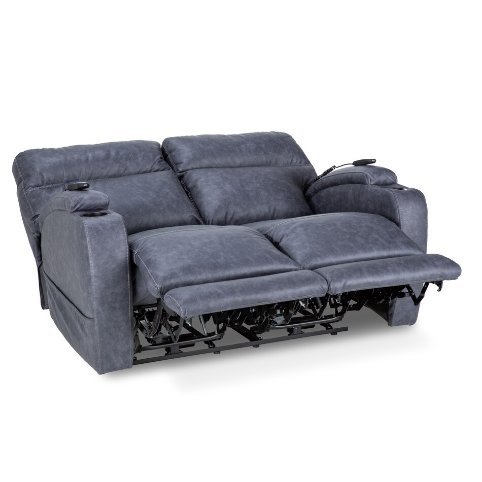 graphite casual transitional recl sofa   