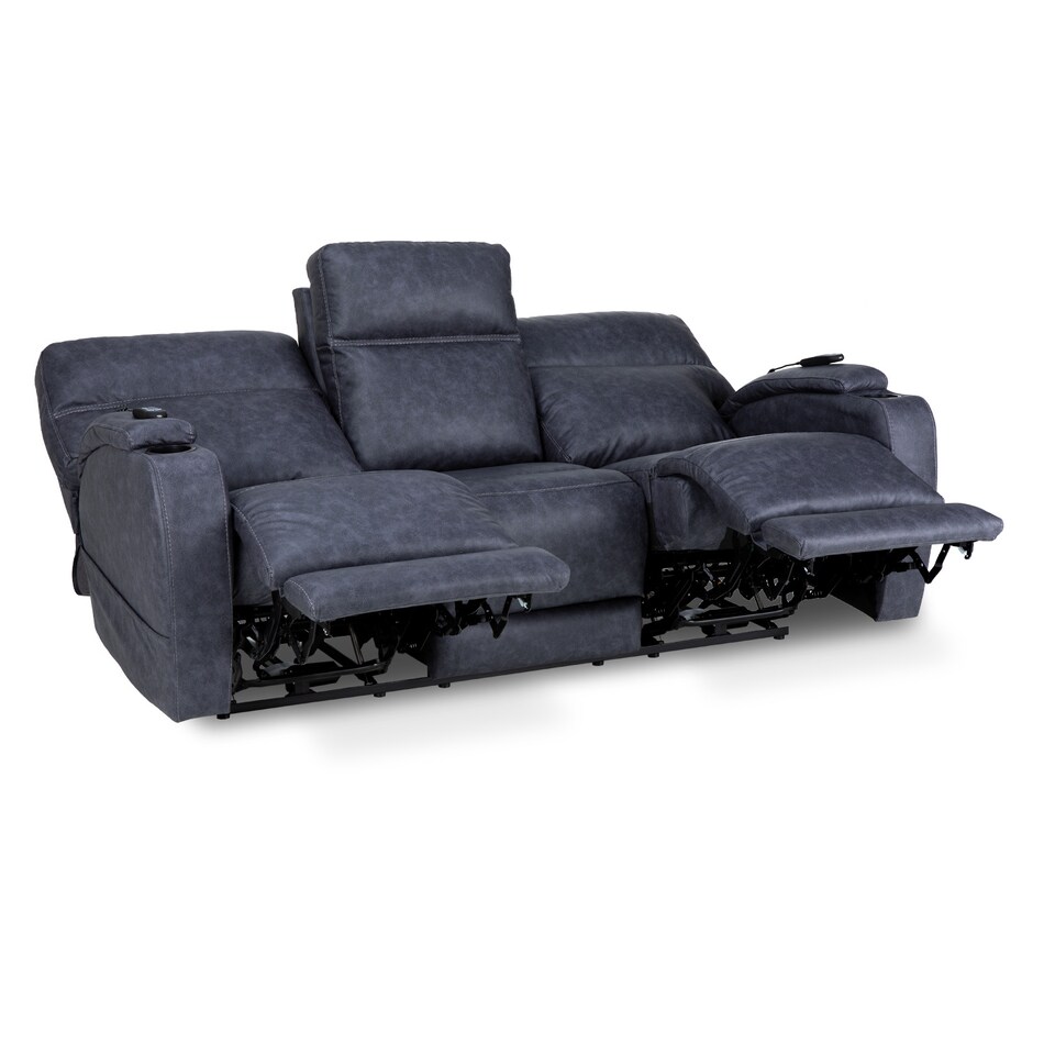 graphite casual transitional recl sofa   