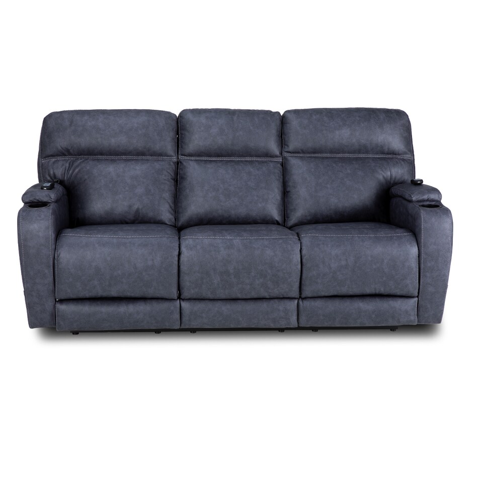 graphite casual transitional recl sofa   