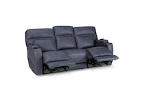 graphite casual transitional recl sofa   