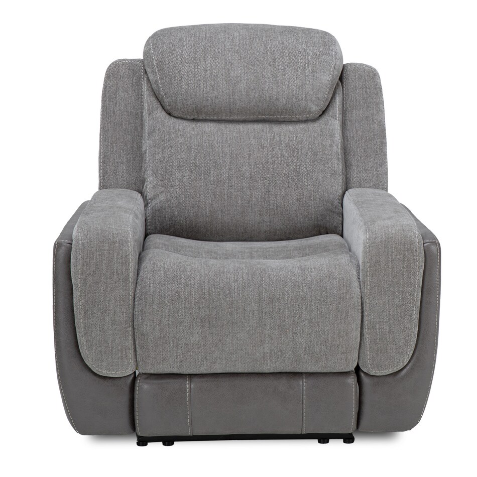 gray casual transitional recl sofa   